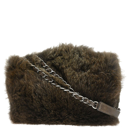 Chanel Brown Rabbit Fur Shoulder Bag
