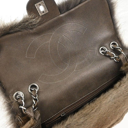 Chanel Brown Rabbit Fur Shoulder Bag
