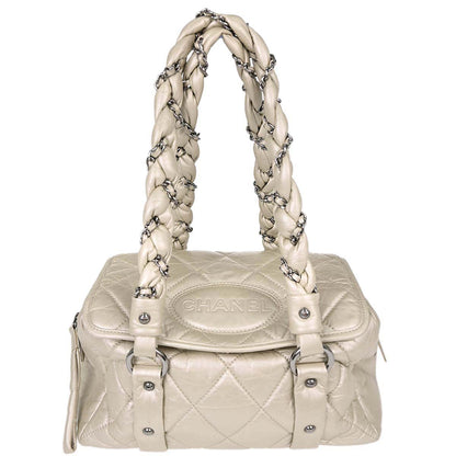 Chanel 2005-2006 Ivory Calfskin Lady Braid Tote Handbag