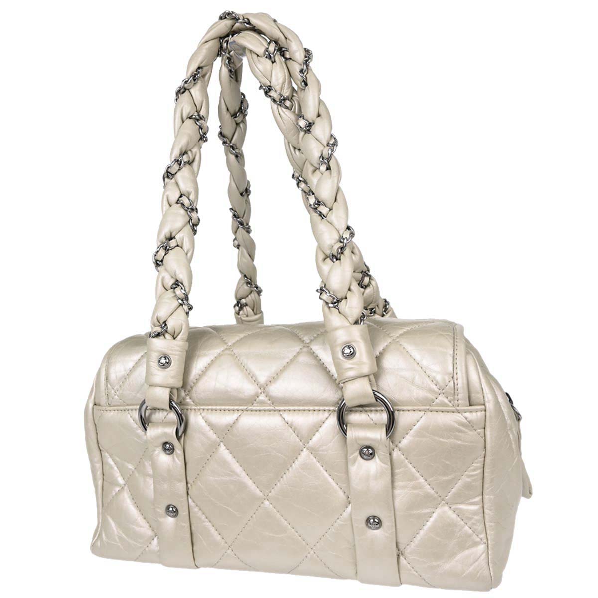 Chanel 2005-2006 Ivory Calfskin Lady Braid Tote Handbag