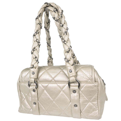 Chanel 2005-2006 Ivory Calfskin Lady Braid Tote Handbag
