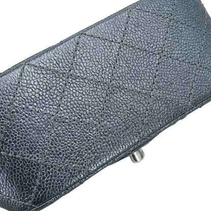 Chanel Metallic Blue Caviar Skin Mini Classic Square Flap Shoulder Bag 17