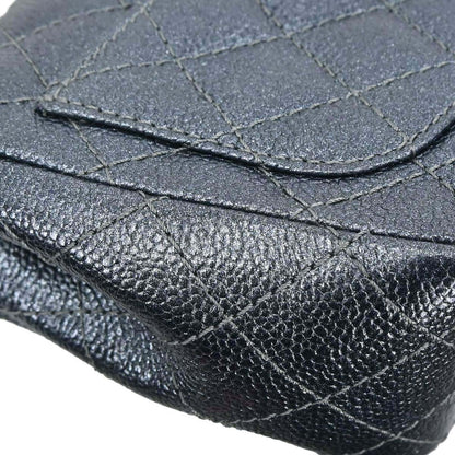 Chanel Metallic Blue Caviar Skin Mini Classic Square Flap Shoulder Bag 17