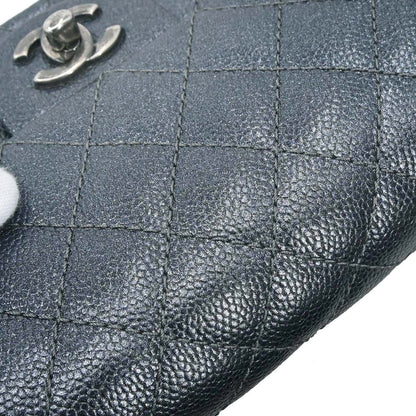 Chanel Metallic Blue Caviar Skin Mini Classic Square Flap Shoulder Bag 17