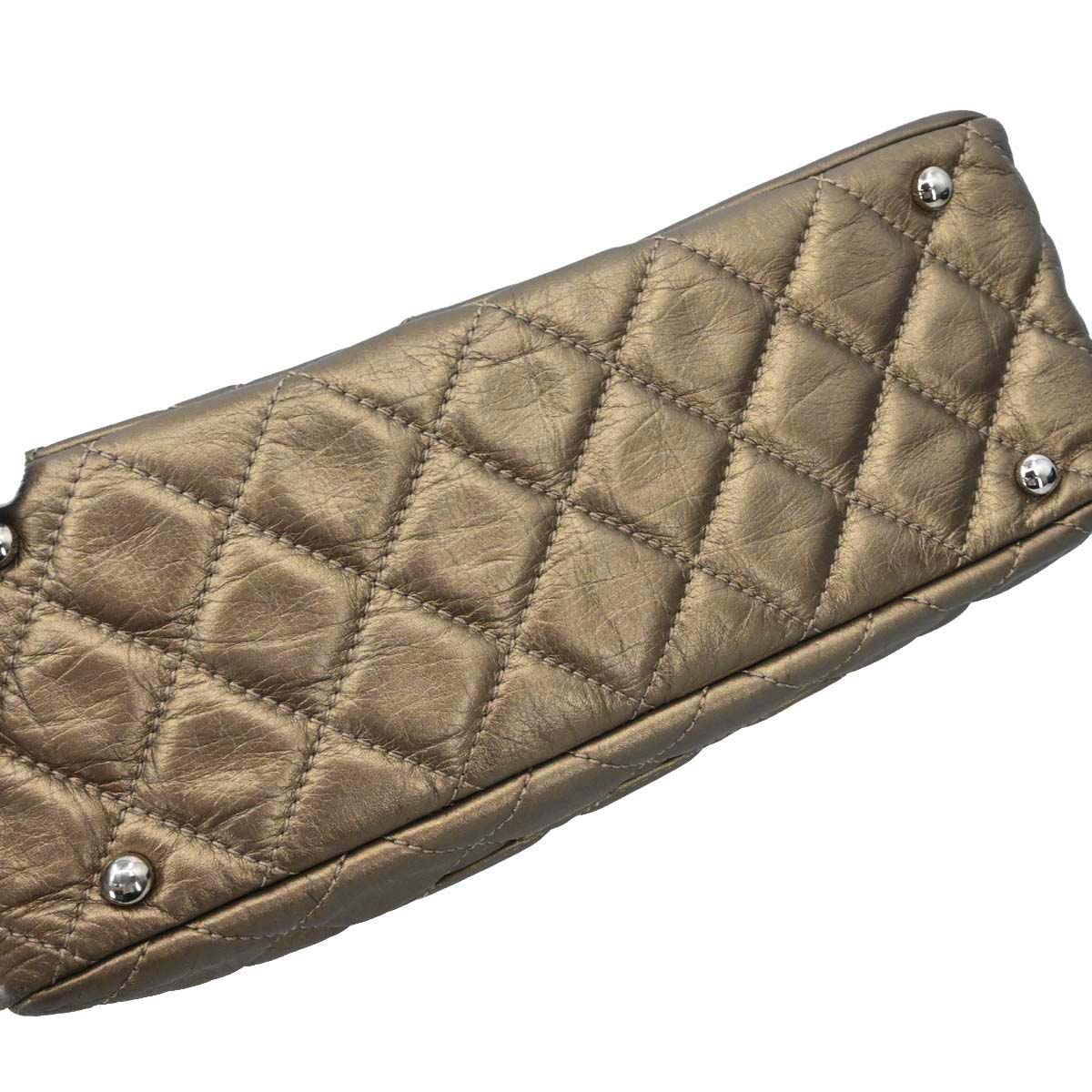 Chanel Metallic Bronze Calfskin Cotton Club Cambon Ligne Handbag