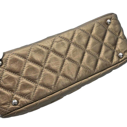 Chanel Metallic Bronze Calfskin Cotton Club Cambon Ligne Handbag
