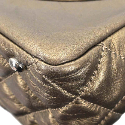 Chanel Metallic Bronze Calfskin Cotton Club Cambon Ligne Handbag