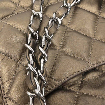 Chanel Metallic Bronze Calfskin Cotton Club Cambon Ligne Handbag