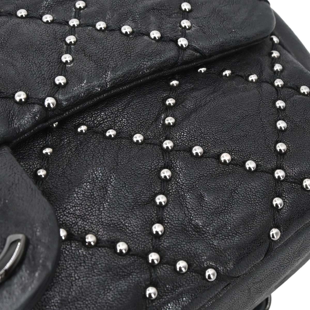 Chanel Black Calfskin Paris-Dallas Studded Flap Shoulder Bag