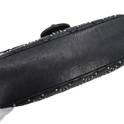 Chanel Black Calfskin Paris-Dallas Studded Flap Shoulder Bag