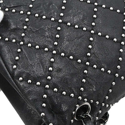 Chanel Black Calfskin Paris-Dallas Studded Flap Shoulder Bag
