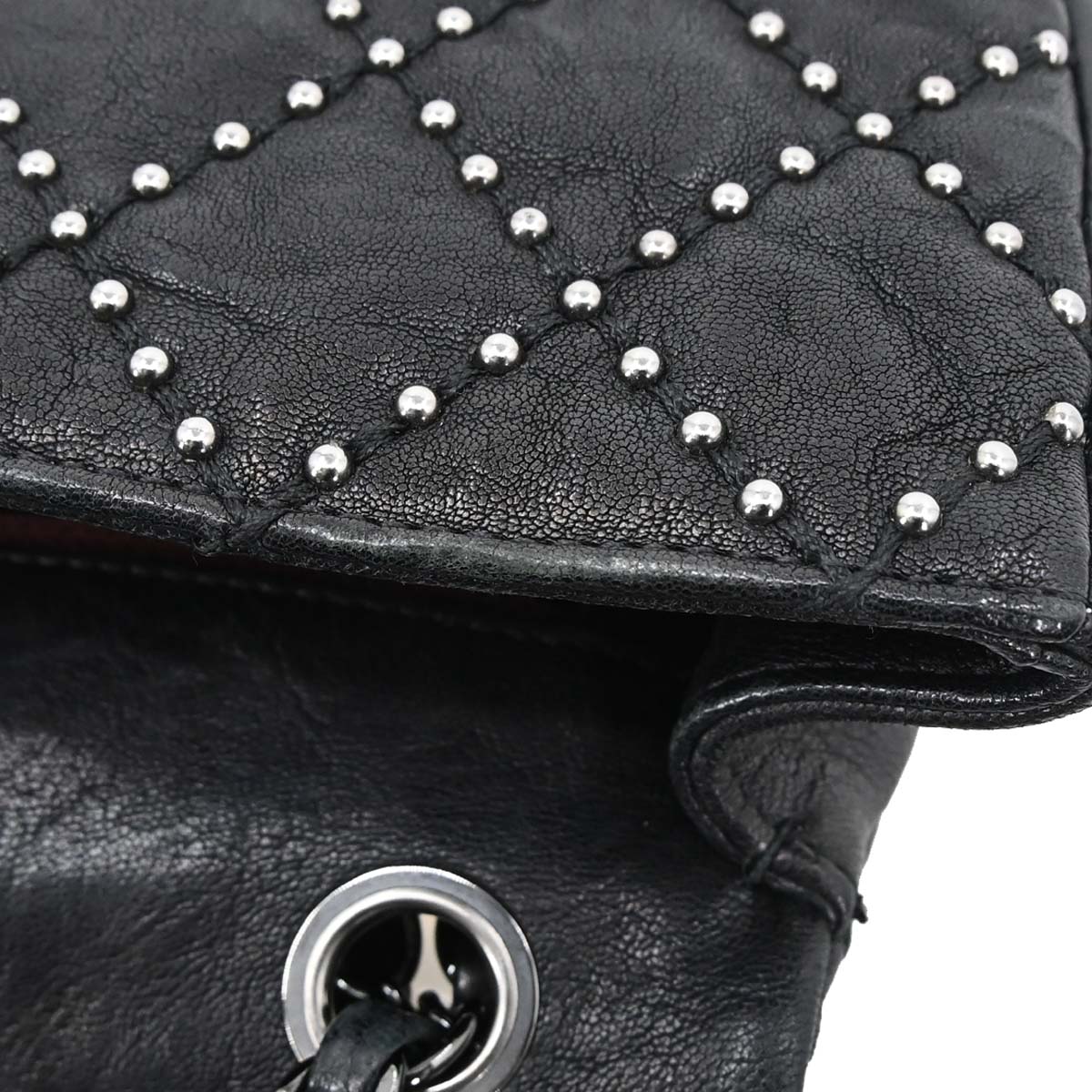 Chanel Black Calfskin Paris-Dallas Studded Flap Shoulder Bag