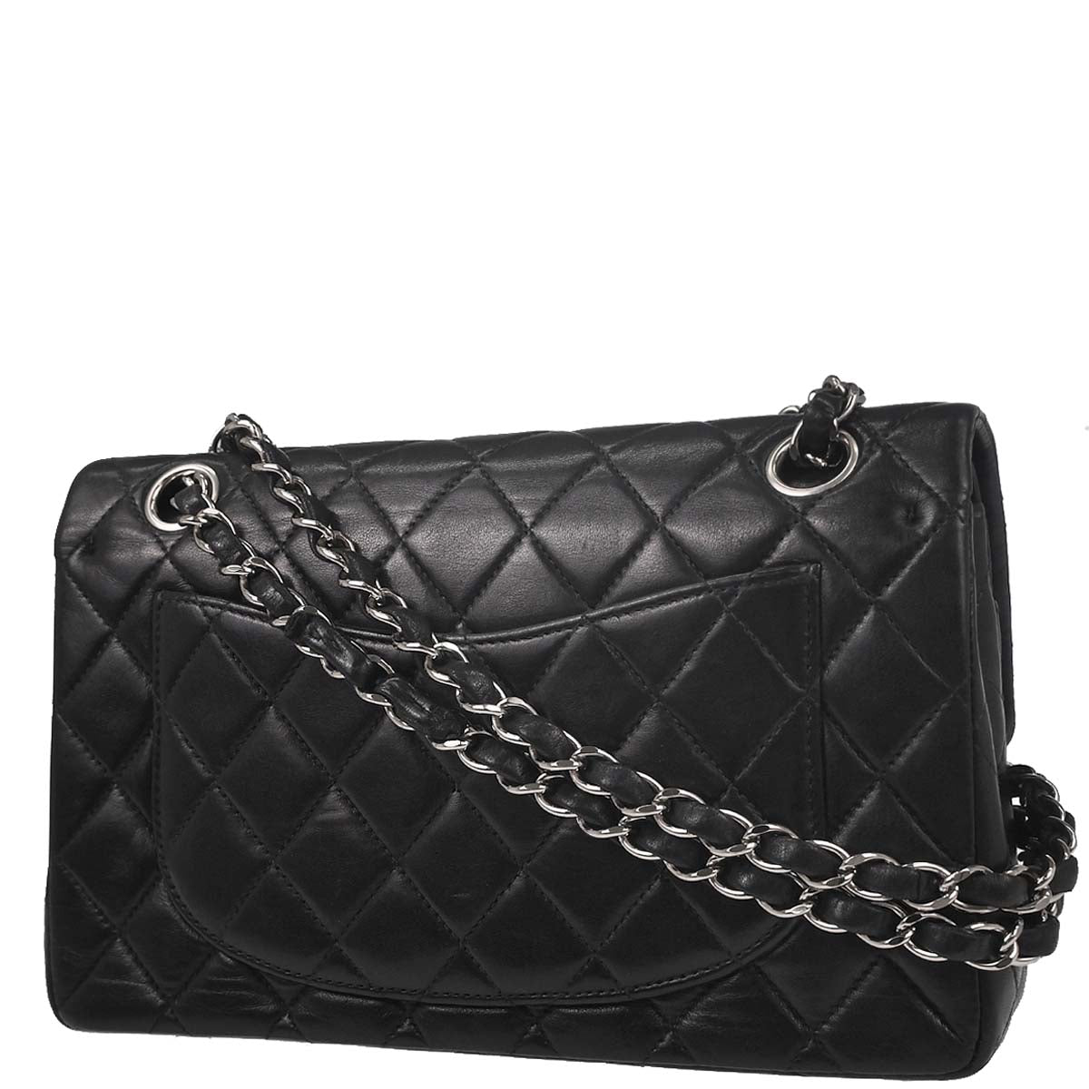 Chanel Black Lambskin Small Classic Double Flap Shoulder Bag