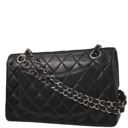 Chanel Black Lambskin Small Classic Double Flap Shoulder Bag