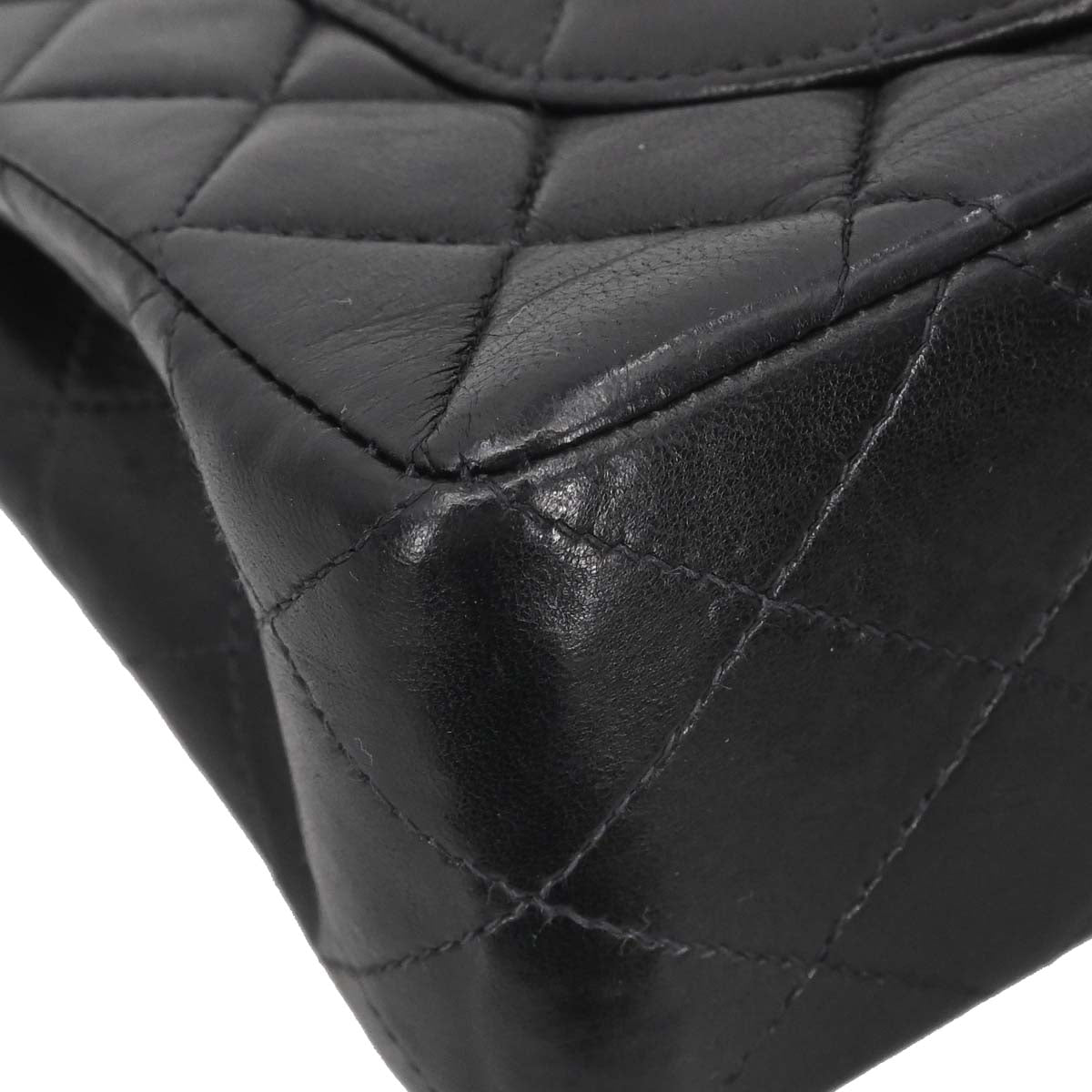 Chanel Black Lambskin Small Classic Double Flap Shoulder Bag