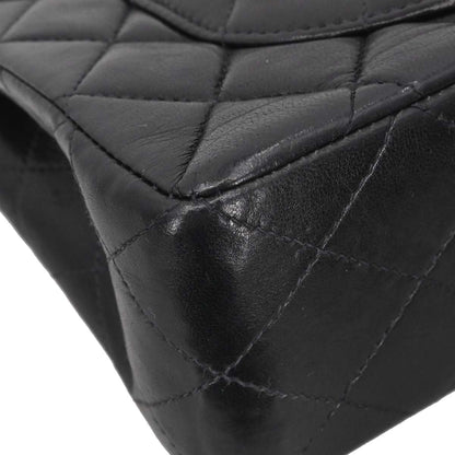 Chanel Black Lambskin Small Classic Double Flap Shoulder Bag