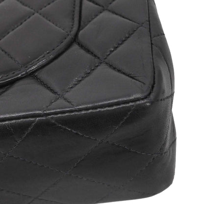 Chanel Black Lambskin Small Classic Double Flap Shoulder Bag