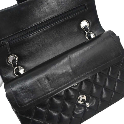 Chanel Black Lambskin Small Classic Double Flap Shoulder Bag