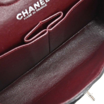 Chanel Black Lambskin Small Classic Double Flap Shoulder Bag