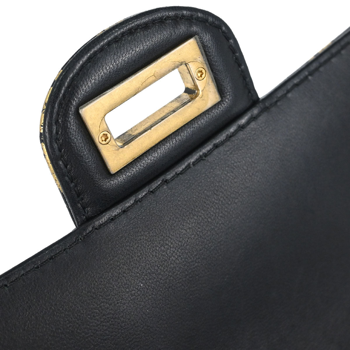 Chanel Black Embossed Calfskin Mademoiselle Lock Graffiti Shoulder Bag