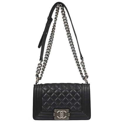 Boy Chanel Black Lambskin Small Chain Shoulder Bag