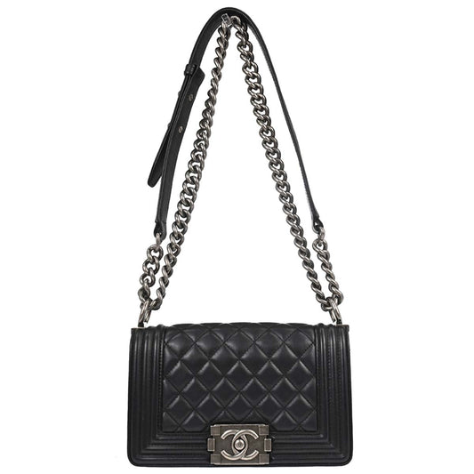 Boy Chanel Black Lambskin Small Chain Shoulder Bag