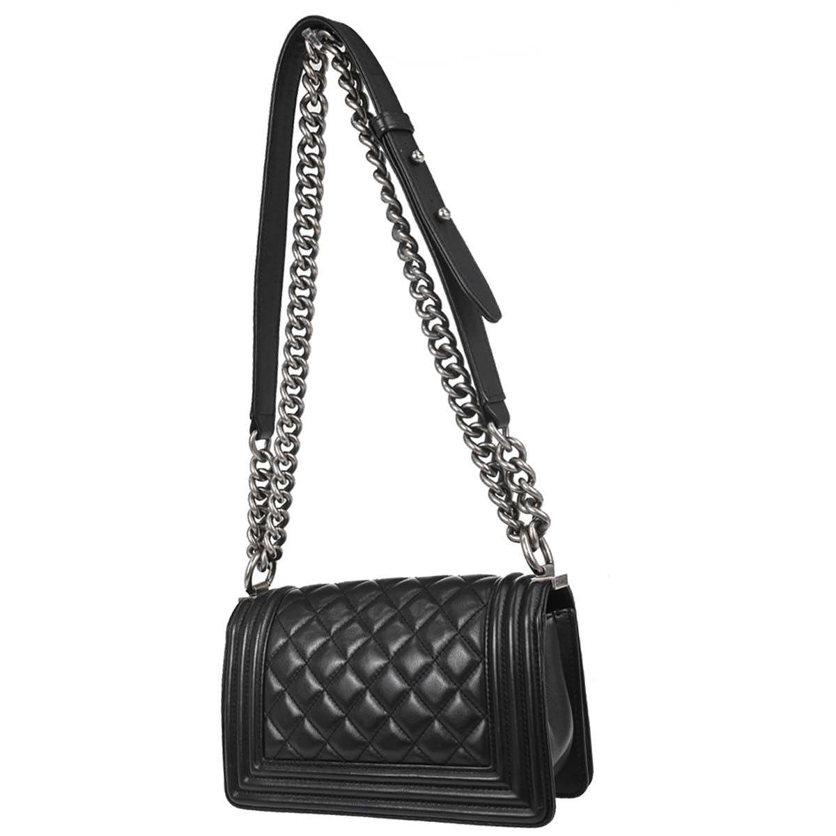 Boy Chanel Black Lambskin Small Chain Shoulder Bag