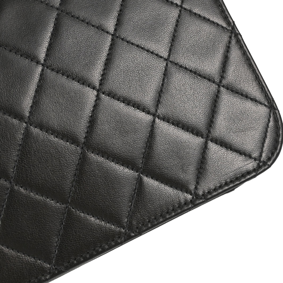 Chanel 1997-1999 Black Lambskin Pushlock Small Full Flap Shoulder Bag