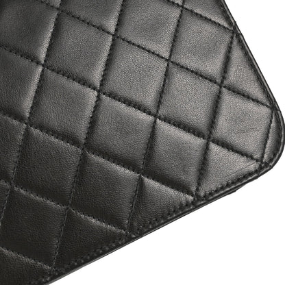 Chanel 1997-1999 Black Lambskin Pushlock Small Full Flap Shoulder Bag