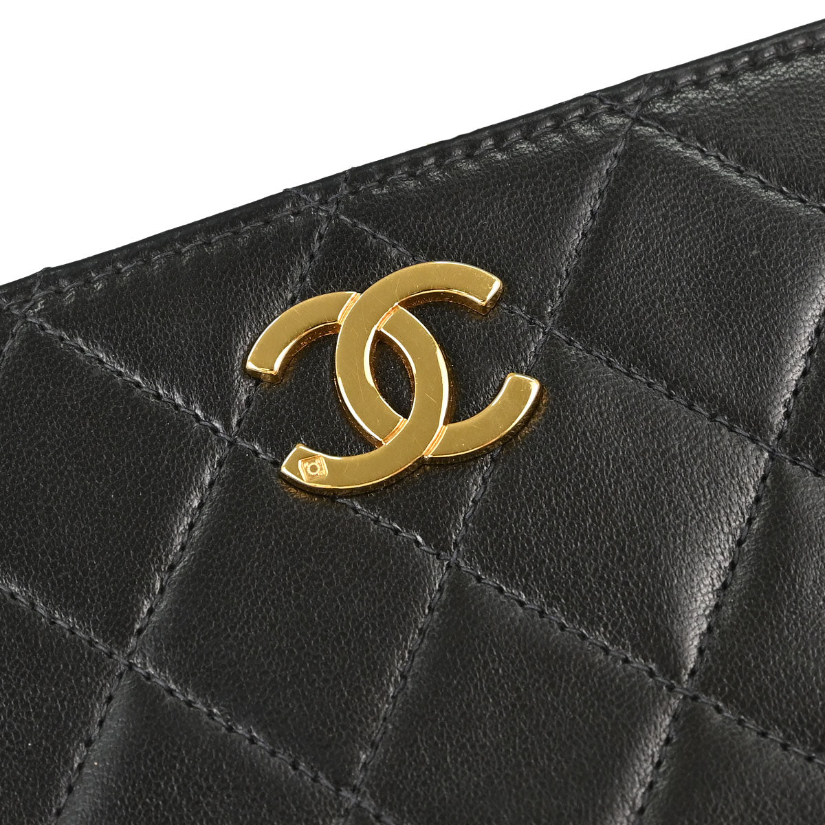 Chanel 1997-1999 Black Lambskin Pushlock Small Full Flap Shoulder Bag