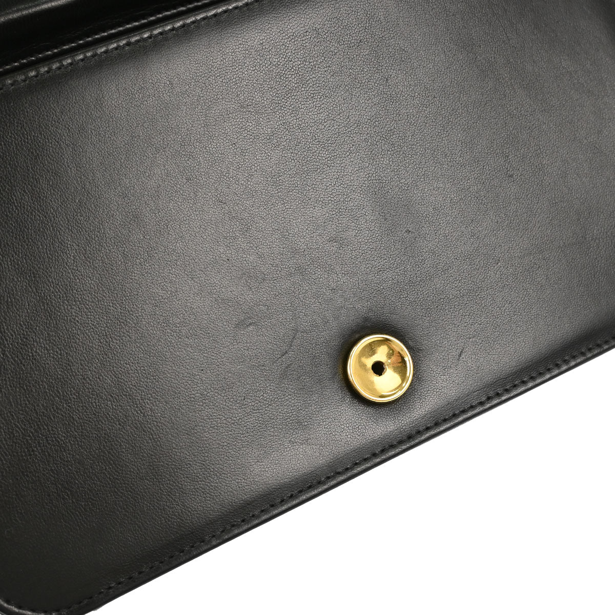 Chanel 1997-1999 Black Lambskin Pushlock Small Full Flap Shoulder Bag