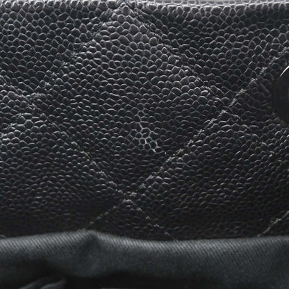 Chanel 2012 Black Caviar Skin Timeless CC Chain Tote Bag