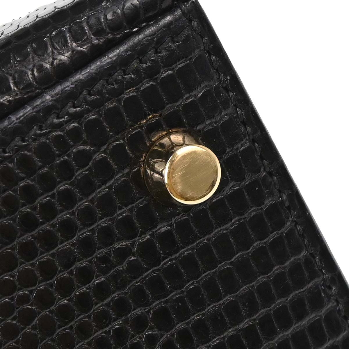 Hermes * Black Lizard Kelly 28 Sellier 2way Shoulder Handbag