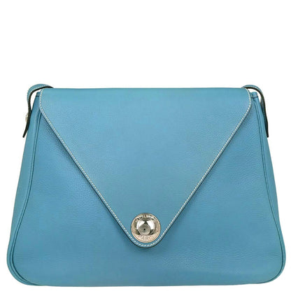 Hermes Blue Jean Taurillon Clemence Christine Shoulder Bag