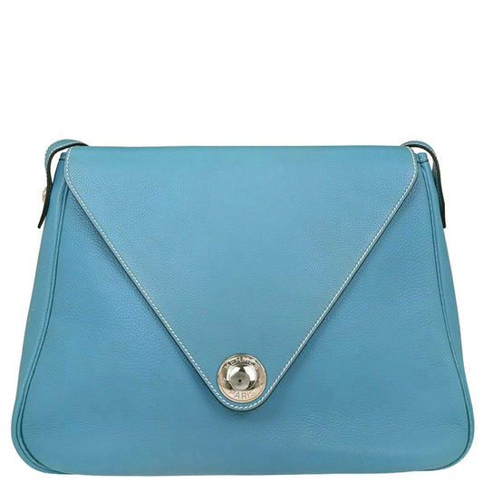 Hermes Blue Jean Taurillon Clemence Christine Shoulder Bag