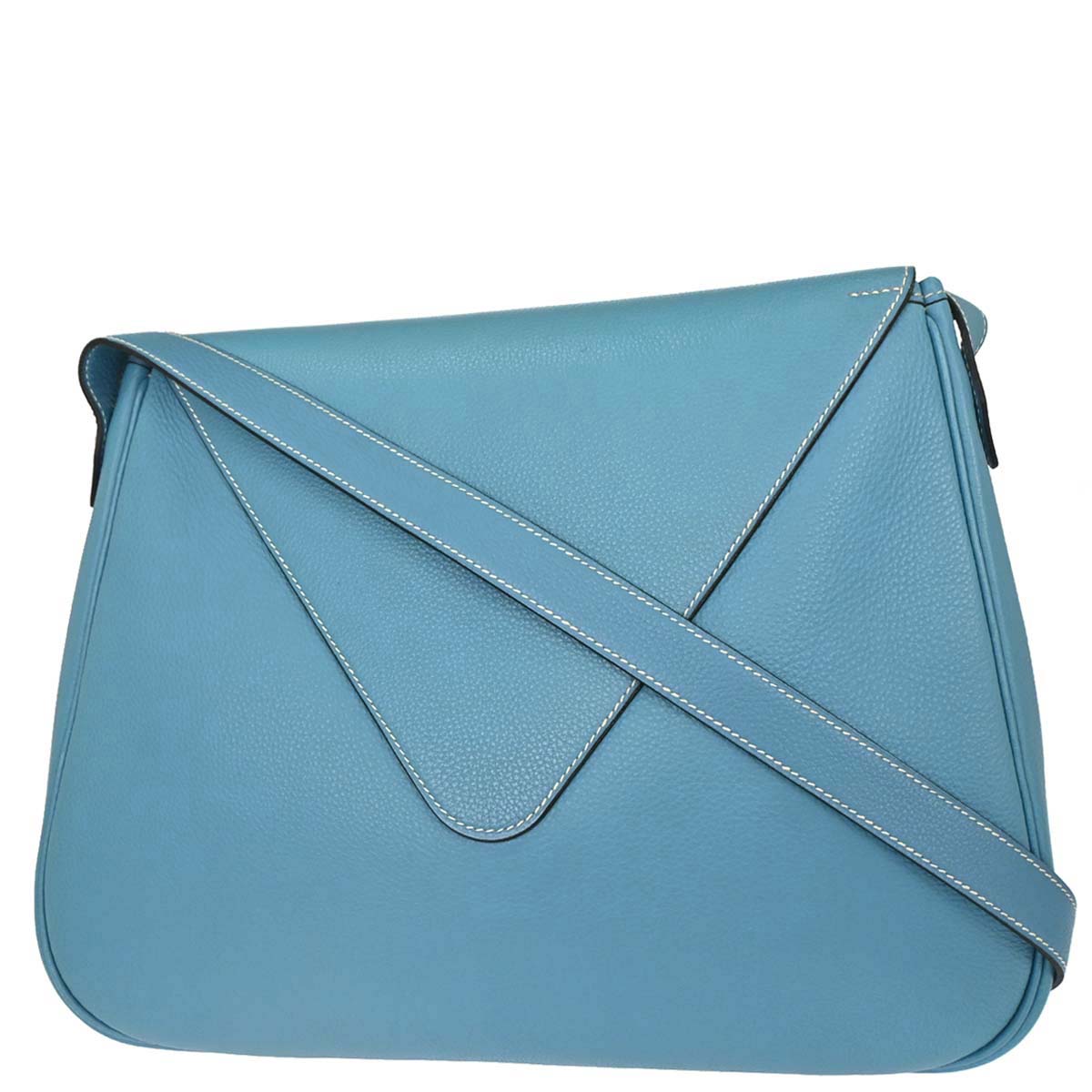 Hermes Blue Jean Taurillon Clemence Christine Shoulder Bag