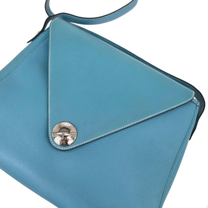 Hermes Blue Jean Taurillon Clemence Christine Shoulder Bag