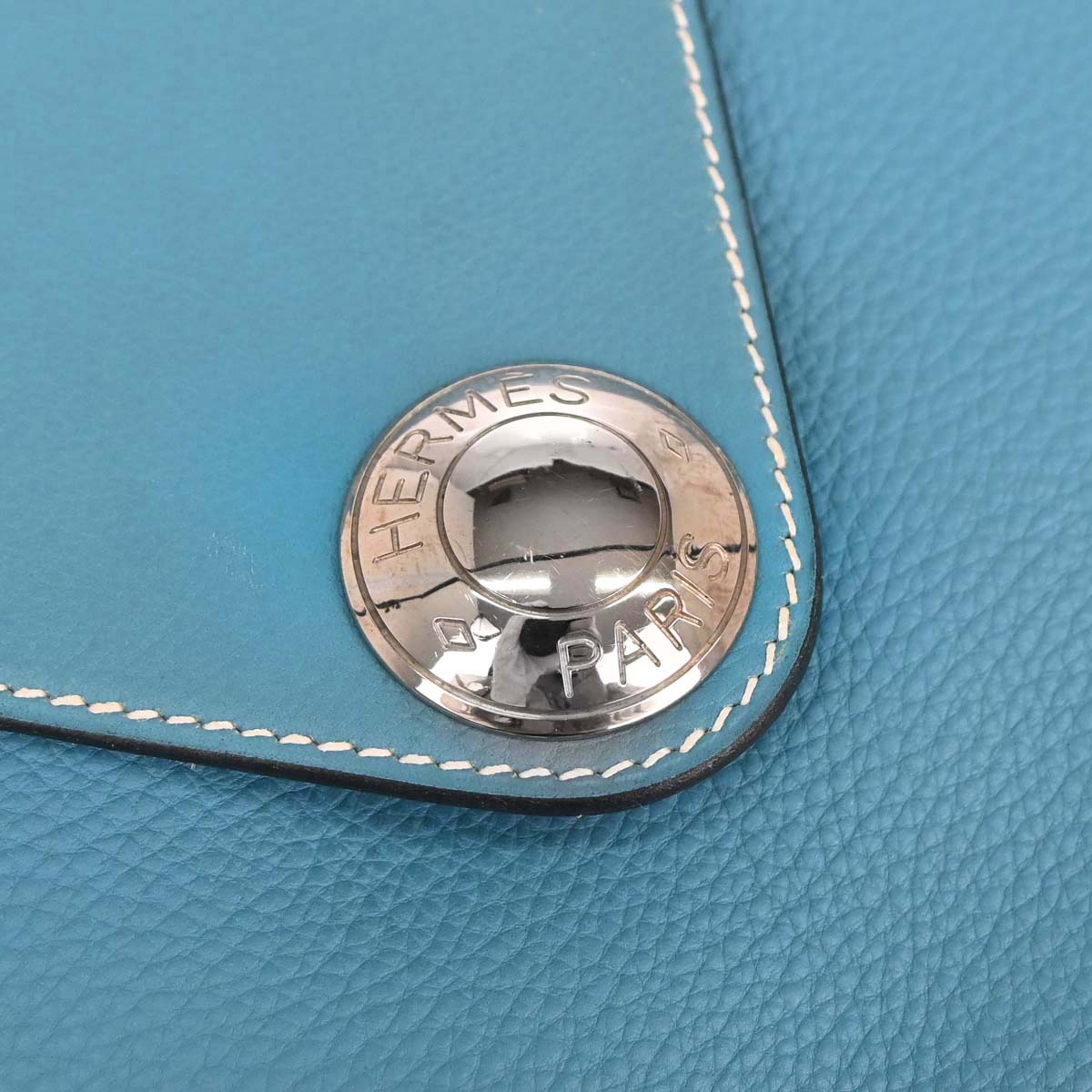 Hermes Blue Jean Taurillon Clemence Christine Shoulder Bag