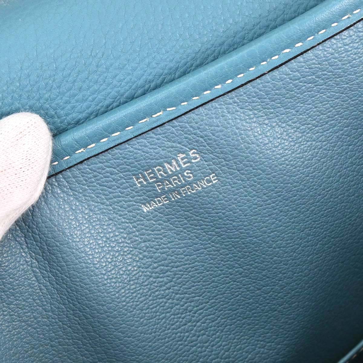 Hermes Blue Jean Taurillon Clemence Christine Shoulder Bag