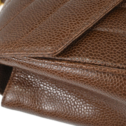 Chanel Brown Caviar Skin Chevron Mademoiselle Shoulder Bag