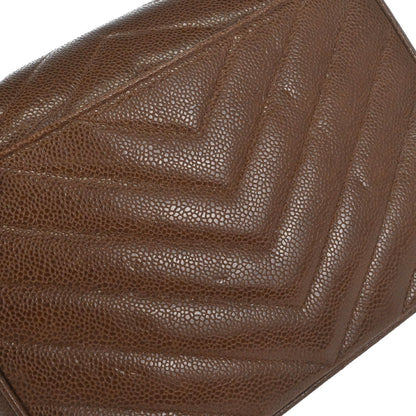 Chanel Brown Caviar Skin Chevron Mademoiselle Shoulder Bag