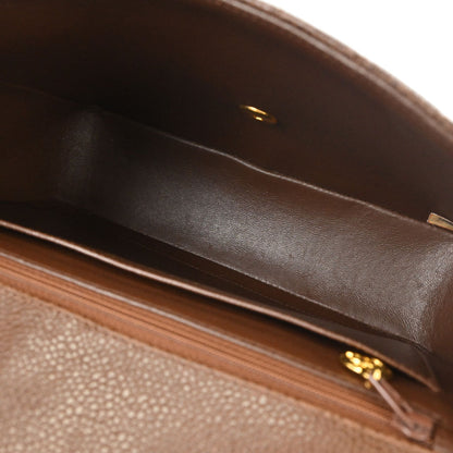 Chanel Brown Caviar Skin Chevron Mademoiselle Shoulder Bag