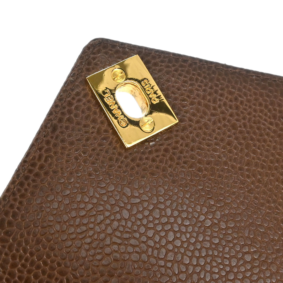 Chanel Brown Caviar Skin Chevron Mademoiselle Shoulder Bag