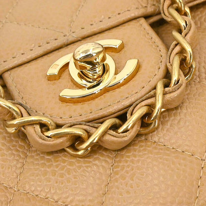 Chanel 2003-2004 Beige Calfskin Mini Classic Square Flap Shoulder Bag 17