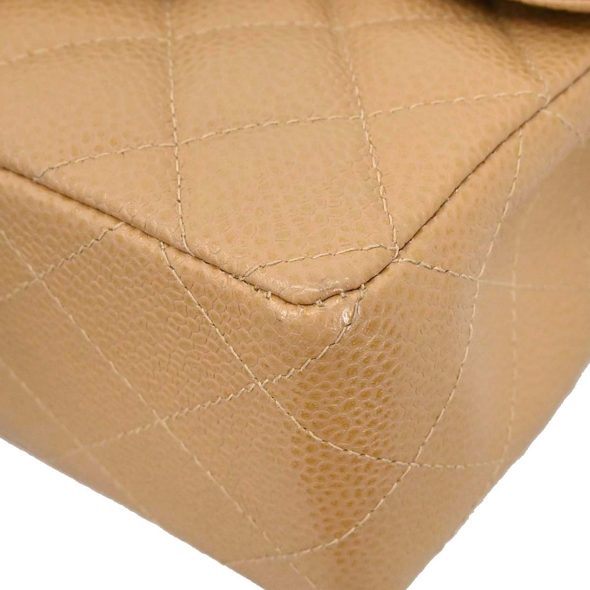 Chanel 2003-2004 Beige Calfskin Mini Classic Square Flap Shoulder Bag 17