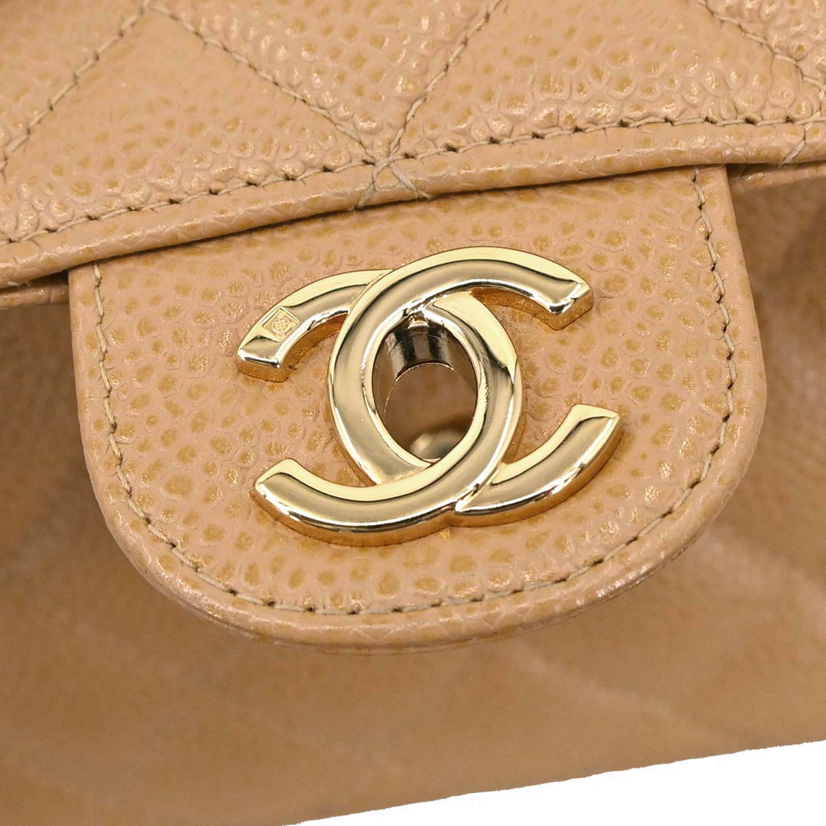Chanel 2003-2004 Beige Calfskin Mini Classic Square Flap Shoulder Bag 17
