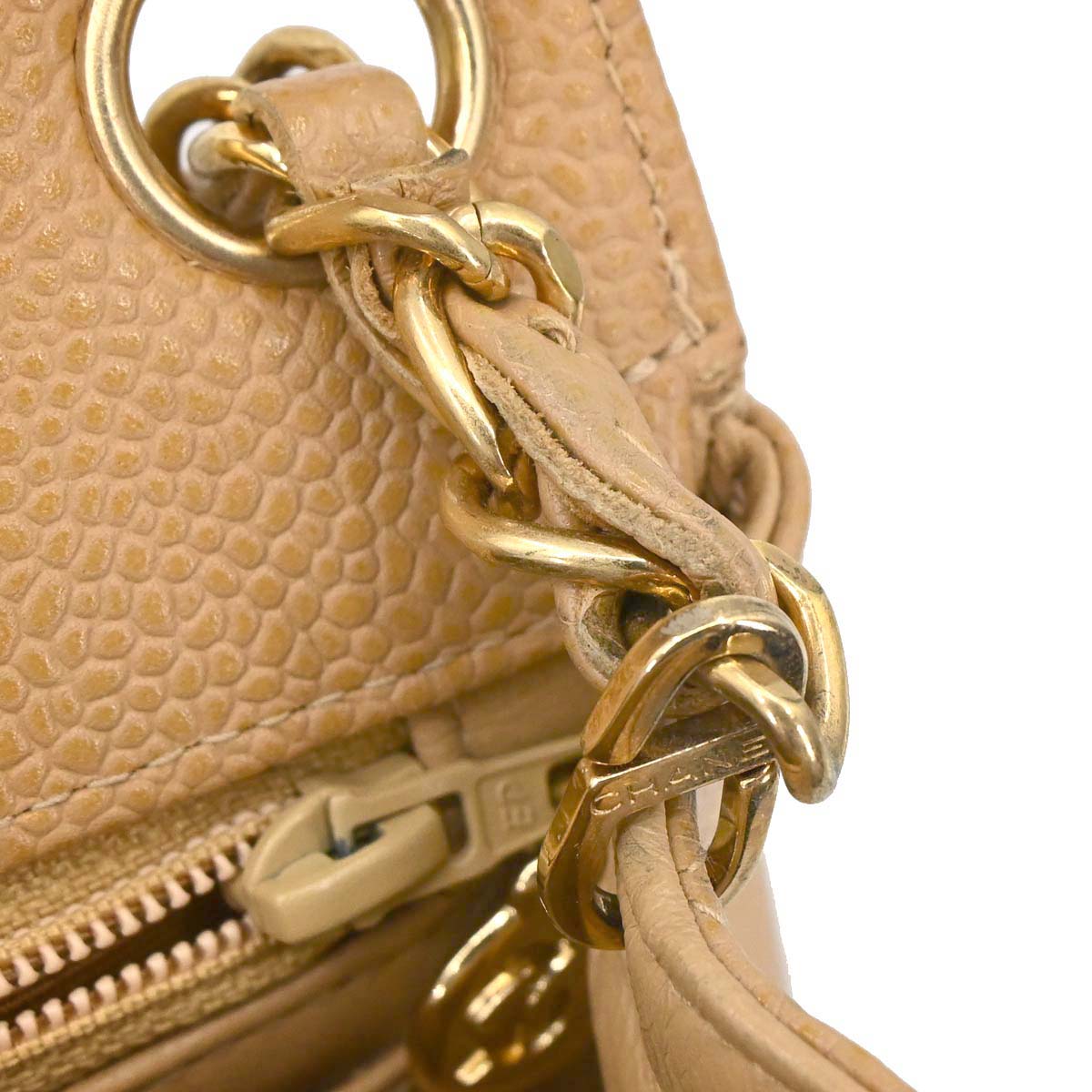Chanel 2003-2004 Beige Calfskin Mini Classic Square Flap Shoulder Bag 17