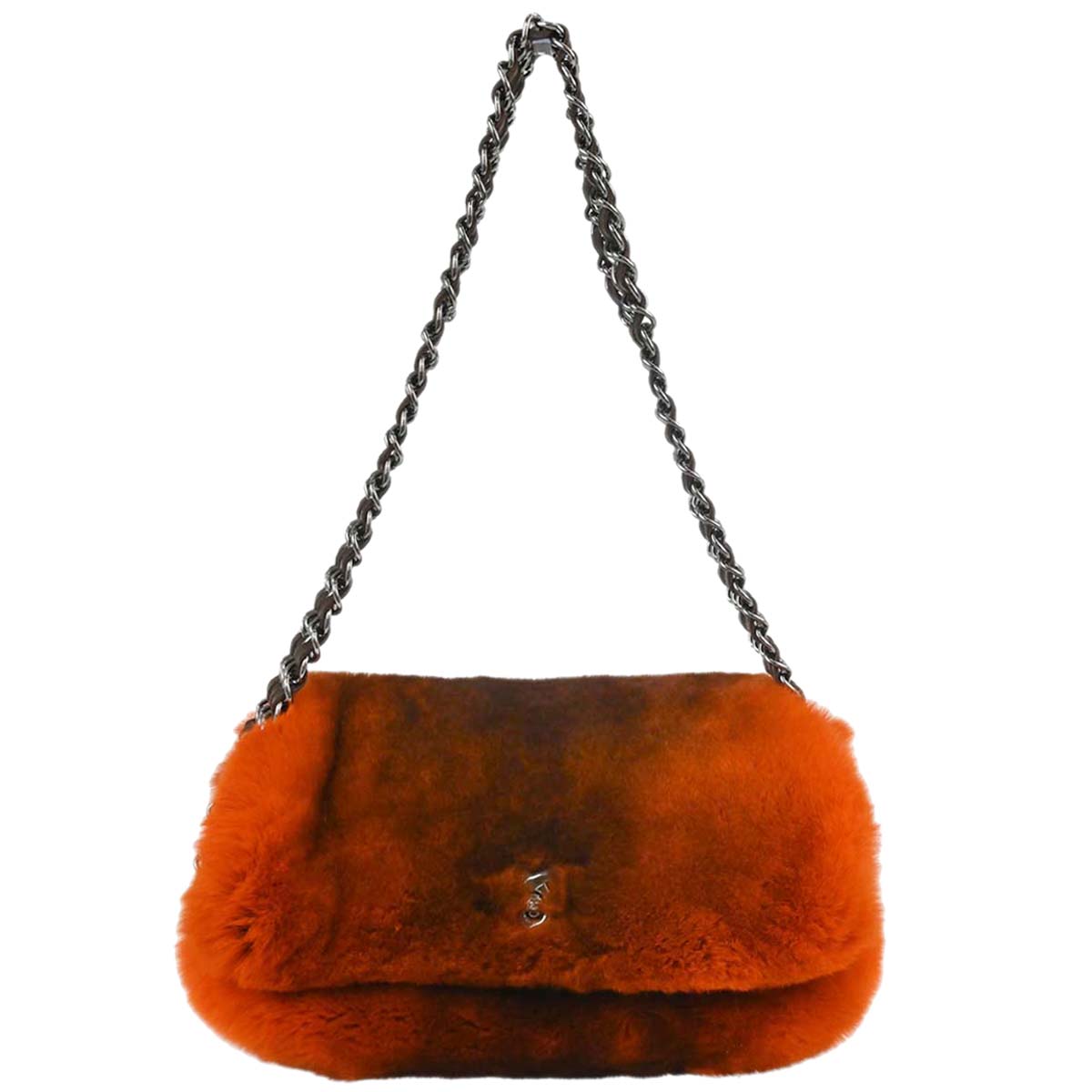 Chanel 2005-2006 Orange Lapin Fur Handbag