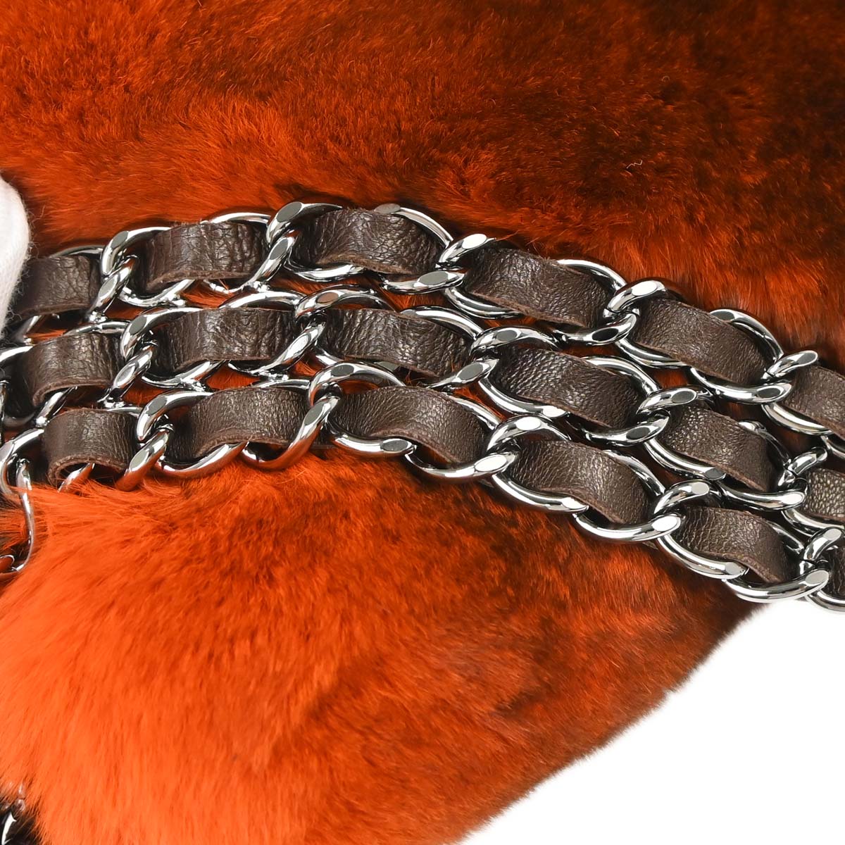 Chanel 2005-2006 Orange Lapin Fur Handbag