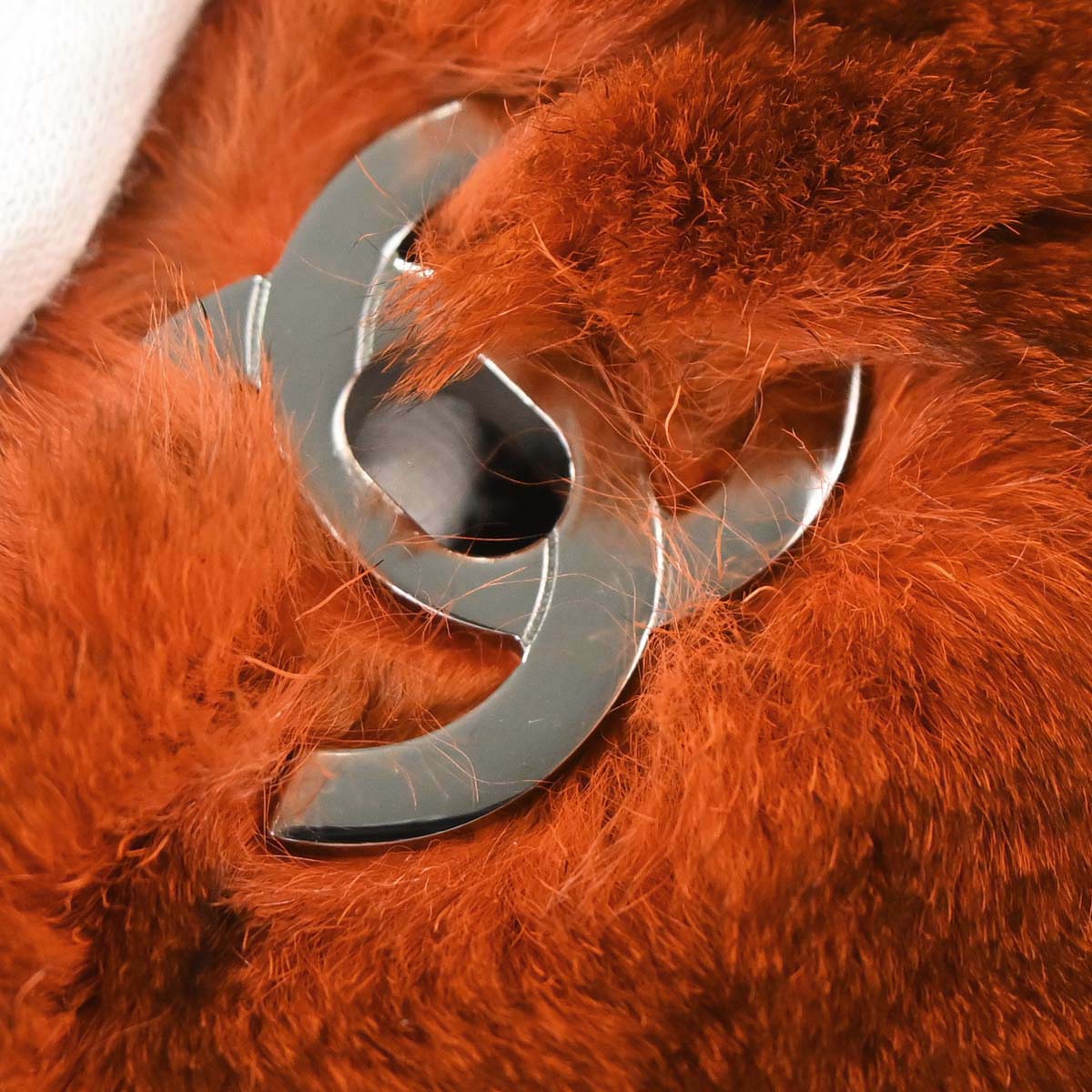 Chanel 2005-2006 Orange Lapin Fur Handbag